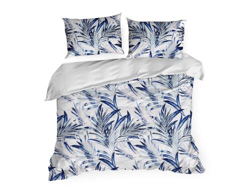 Obliečky na posteľ z mikrovlákna - Alana ozdobené tlačou exotických listami, prikrývka 220 x 200 cm + 2x vankúš 70 x 80 cm